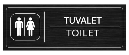 Mayeka Tuvaletler İsimlik Siyah Metal Kapı İsimliği Levhası Yönlendirme Tabelası