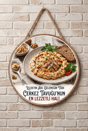 Çerkez Tavuğu Meze Temalı Restoranlar Şarküteriler Balıkçı İçin Ahşap Duvar Kapı Dekoratif Süs Tablo