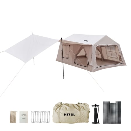 12 Kişilik 12X 12 m² – Tenteli Gölgelikli, 4 Mevsim, Su Geçirmez 420D Oxford Kumaşlı Şişme Çadır 400*300*235cm