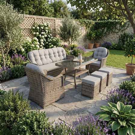 Radiance 3 Puflu Rattan Oturma Grubu | Rehome 