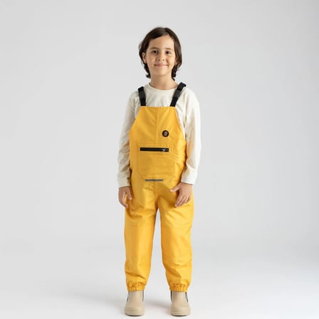 Ligenne Su Geçirmez Çocuk Yağmur Tulumu, Çıkarılabilir Polar Astarlı, Bantlı Dikişli | Pure Mustard