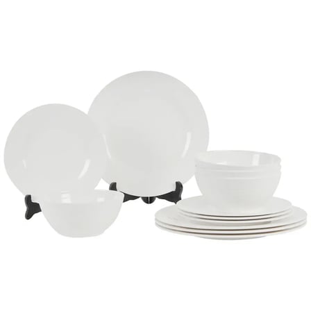 Kampa Blanco 12 Parça Melamin Yemek Takımı Beyaz