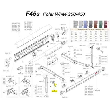 Fiamma F45S Çadır Aksesuarı Sol Direk Üst Eklem Parçası