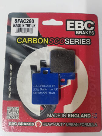 Ebc Sfac260 2014-2021 SYM Fiddle III 200i Uyumlu Arka Fren Balatası Karbon Balata