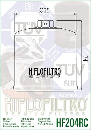 Hiflo Hf204RC 2020-2024 Triumph Rocket 3 R Uyumlu Anahtar Başlıklı  Yağ Filtresi