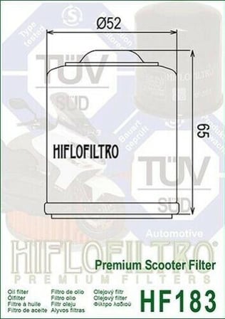 Hiflo Hf183 1999-2005 Vespa ET 4 Uyumlu Yağ Filtresi