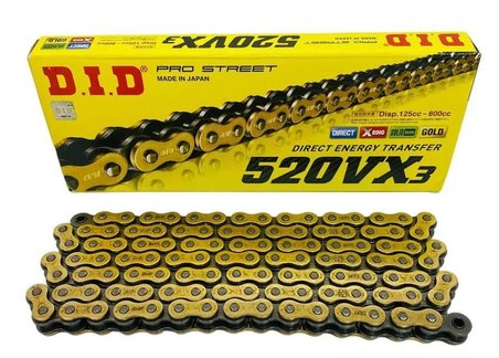 Did 520-116Vx3 2019-2025 TVS Apache RTR 200 Uyumlu Zincir Vx3 Xring Gold (Sarı) Renk