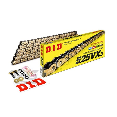 Did 525-122Vx3 2020-2025 Triumph Tiger 900 GT Pro Uyumlu Zincir Vx3 Xring Gold (Sarı) Renk