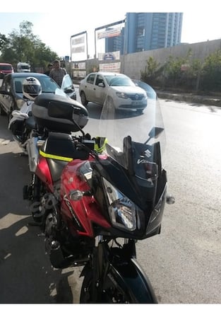 Zeus Motor 2004-10 Suzuki V-Strom Dl650 Dl1000 Uzun Cam Zeus Şeffaf 56Cm 4Mm Motosiklet Camı