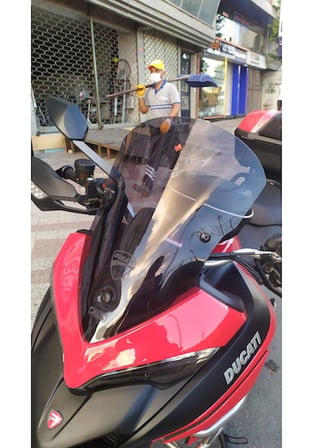 Zeus Motor 2015-18 Ducati Multistrada 1200 Ön Cam 51Cm 4Mm Koyu Füme Motosiklet Camı