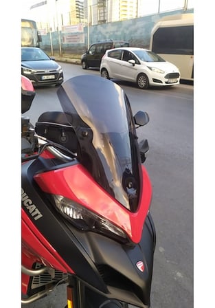 Zeus Motor 2015-18 Ducati Multistrada 1200 Ön Cam 51Cm 4Mm Koyu Füme Motosiklet Camı