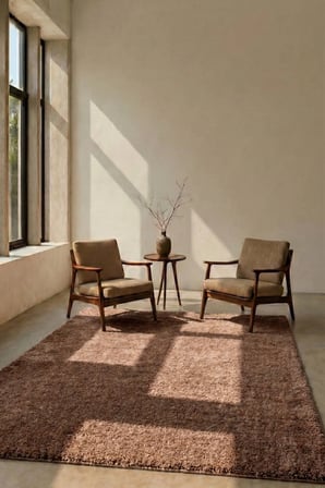 Mest Koyu Kahve Premium Kadfemsi Halı Oturma Odası-Salon-Mutfak-Kaymaz Taban -Yıkanabilir-Modern