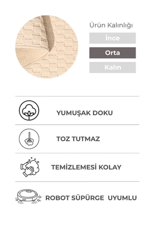 Diana Antibakteriyel Tozumaz Dekoratif Halı Robot Süpürge Uyumlu Salon Mutfak Yatak Odası Yolluk
