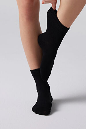 Nova Socks Kadın 4'lü Bambu Lastiksiz Sıkmayan Diyabetik Bilek Çorap