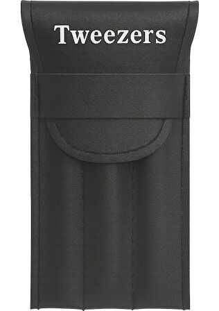 Twiezers TWZSET3001 Deri Çantalı 3'lü Paslanmaz Çelik Cımbız Seti - Siyah/Siyah