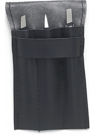 Twiezers TWZSET3001 Deri Çantalı 3'lü Paslanmaz Çelik Cımbız Seti - Siyah/Siyah