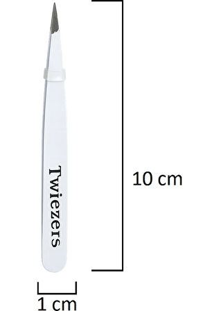 Twiezers TWZSET3111 Deri Çantalı 3'lü Paslanmaz Çelik Cımbız Seti - Beyaz/Beyaz