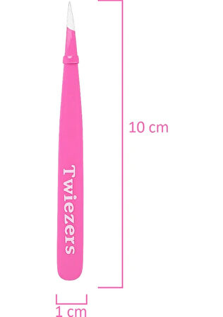 Twiezers TWZSET3331 Deri Çantalı 3'lü Paslanmaz Çelik Cımbız Seti - Pembe/Pembe