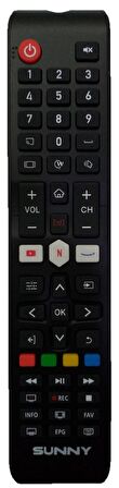 Sunny Netflix Amazon Youtube Tuşlu Lcd Tv Kumandası