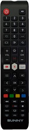 Sunny Netflix Amazon Youtube Tuşlu Lcd Tv Kumandası