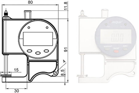 Dasqua 2140-8110 Dijital Kalınlık Kompratörü (0.01 MM)