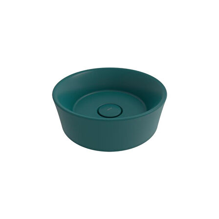 Bocchi Vessel Yuvarlak Çanak Lavabo 38 cm Mat Petrol Mavisi