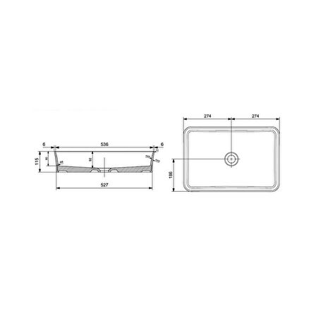 Bocchi Slim Line Dikdörtgen Lavabo 55x38 cm Mat Yeşil