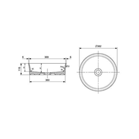 Bocchi Slim Line Yuvarlak lavabo 38 cm Parlak Mandalina Sarısı