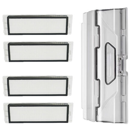 Roborock S5 Max Uyumlu Toz Haznesi ve 4 Ad Hepa Filtre