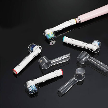 Şarjlı Diş Fırçası Başlıkları Için Koruma Kapağı 4 Adet - Oral-B Başlıkları ile Uyumlu
