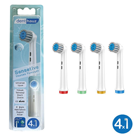Sensetive - Ekstra Yumuşak Oral-B Uyumlu Diş Fırçası Başlığı + Fırça Koruma Kapağı