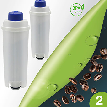 Pure Kafe DS012 - Delonghi DLSC002 için 2 Adet Kahve Makinesi Su Filtresi 