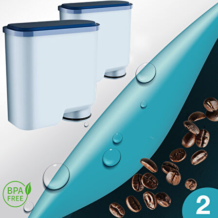 Pure Kafe PH012 - Philips Saeco Aquaclean için Kahve Makinesi Su Filtresi 2 ADET 