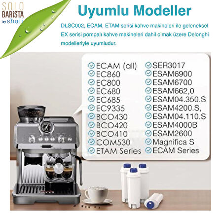 Pure Kafe DS012 - Delonghi DLSC002 için 10 Adet Kahve Makinesi Su Filtresi 