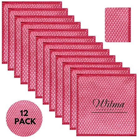 Wilma Secret Temizlik Cam Bezi 40x40 12'li Paket  Ekstra büyüklükteki (40x40 cm) Wilma Secret %100 Mikrofiber Kurulama Bezi, Temizlik Bezi