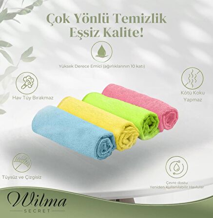 Mikrofiber Temizlik Bezi Pro Pembe 40X40 cm - 5 ADET - 250 GSM - Cam Bezi - Mutfak Bezi