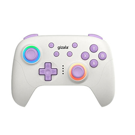 gizala Kablosuz Oyun Kontrolcüsü Gamepad Hall Effect Triggers Joystick Game Controller Switch 2 / Switch/ PC/Steam/Android/IOS (Beyaz)