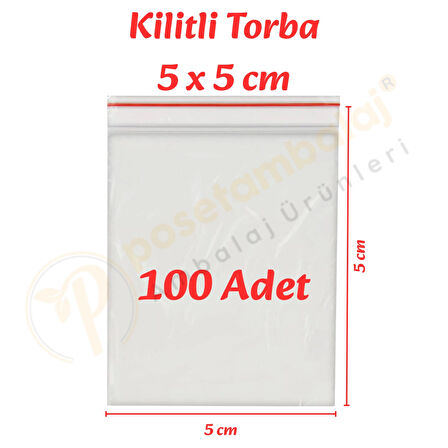 5x5 cm. Kilitli Torba (100 Adet)