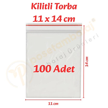11x14 cm. Kilitli Torba (100 Adet)