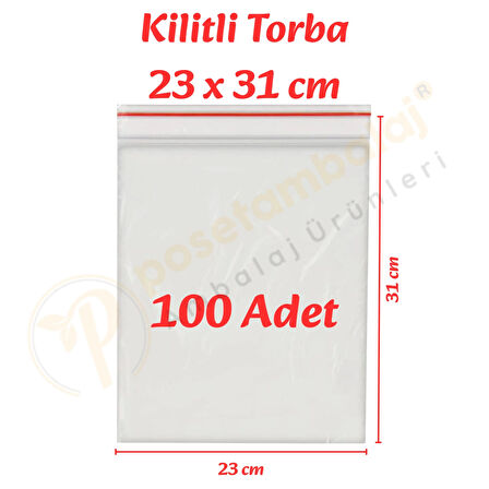 23x31 cm. Kilitli Torba (100 Adet)