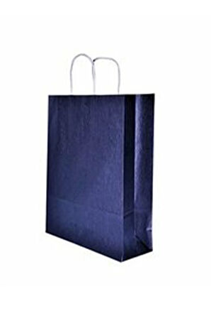 Lacivert Kraft Çanta Orta Boy 25x12x31 cm 25 Adet