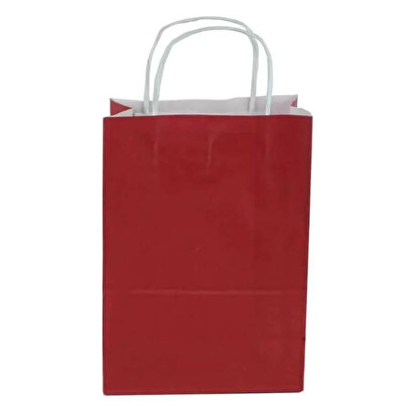 Bordo Kraft Çanta Orta Boy 25x12x31 cm 25 Adet