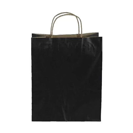 Siyah Kraft Çanta Orta Boy 25x12x31 cm 25 Adet