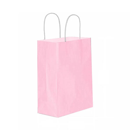 Pembe Kraft Çanta Büyük Boy 31x12x41 cm 25 Adet