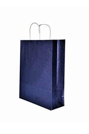 Lacivert Kraft Çanta Büyük Boy 31x12x41 cm 25 Adet