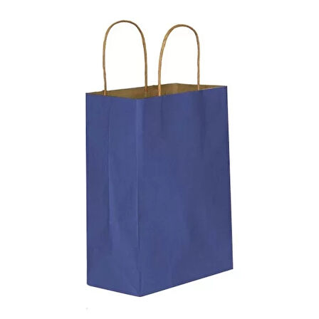Lacivert Kraft Çanta Büyük Boy 31x12x41 cm 25 Adet
