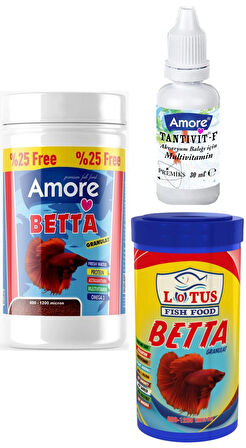 Betta Granulat 125ml, Lotus 100ml Beta Balığı Yemi, Multivitamin