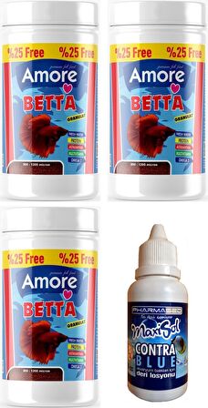 Beta Balık Granul Yemi 3 adet 125 ml ve Berraklaştırıcı Seti