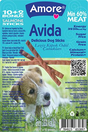 Avida 24 Balıklı Sticks ve Glikozamin Tablet, Dog Salmone Köpek Ödül Maması, Osso 72 Glucosamine