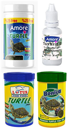 Turtle Food Sticks 125ml, Bonisa 100ml, Lotus 100ml Su Kaplumbağası Yüzen Yemi, Multivitamin